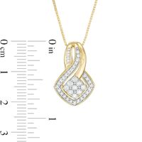 0.45 CT. T.W. Composite Diamond Tilted Square Pendant in 10K Gold|Peoples Jewellers