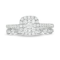 CT. T.W. Composite Cushion-Shaped Diamond Art Deco Bridal Set in 10K Gold|Peoples Jewellers