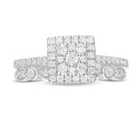 CT. T.W. Composite Square-Shaped Diamond Art Deco Bridal Set in 10K Gold|Peoples Jewellers