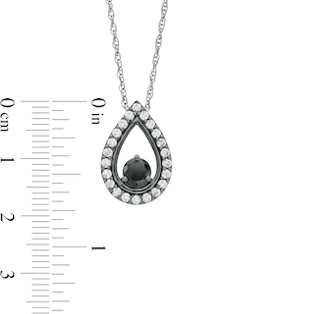 Peoples 0.95 CT. T.W. Enhanced Black and White Diamond Teardrop