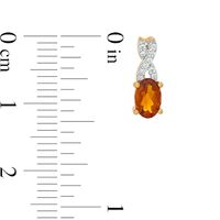 Oval Madeira Citrine and 0.08 CT. T.W. Diamond "X" Drop Earrings in 10K Gold|Peoples Jewellers