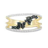 0.37 CT. T.W. Enhanced Black and White Diamond Scatter Orbit Ring in 10K Gold|Peoples Jewellers