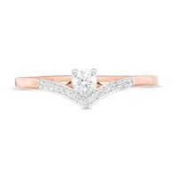 0.18 CT. T.W. Diamond Chevron Promise Ring in 10K Rose Gold|Peoples Jewellers