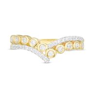 0.18 CT. T.W. Diamond Chevron Double Row Crossover Ring in 10K Gold|Peoples Jewellers