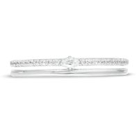 0.18 CT. T.W. Oval Diamond Double Row Anniversary Band in 14K White Gold|Peoples Jewellers