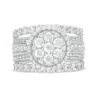 3.00 CT. T.W. Composite Diamond Frame Multi-Row Split Shank Engagement Ring in 10K White Gold|Peoples Jewellers