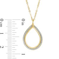 Italian Gold Glitter Enamel Open Teardrop Pendant in 14K Gold|Peoples Jewellers