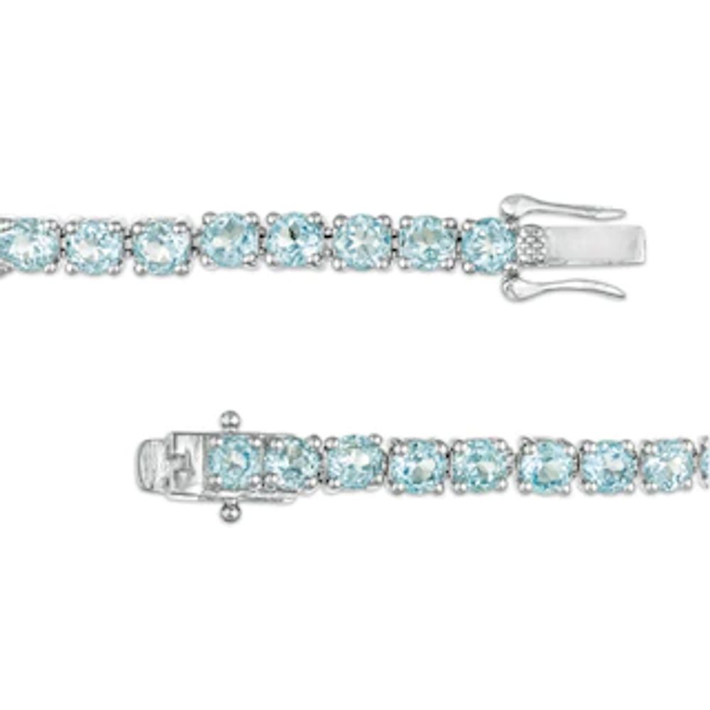 4.0mm Blue Topaz Tennis Bracelet in Sterling Silver|Peoples Jewellers