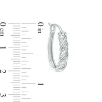 Diamond Accent Twist Hoop Earrings in Sterling Silver|Peoples Jewellers