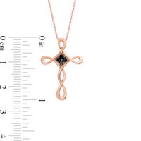 0.085 CT. T.W. Enhanced Black Composite Diamond Loop Cross Pendant in 10K Rose Gold|Peoples Jewellers