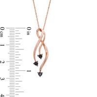 0.145 CT. T.W. Black Diamond Triple Ribbon Pendant in 10K Rose Gold|Peoples Jewellers