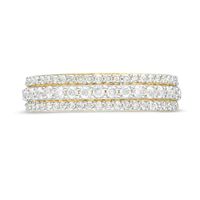 0.45 CT. T.W. Diamond Multi-Row Band in 10K Gold|Peoples Jewellers