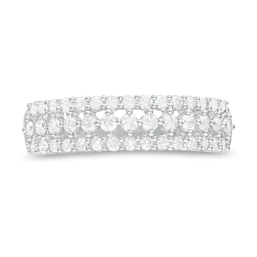 0.45 CT. T.W. Diamond Multi-Row Band in 10K White Gold|Peoples Jewellers
