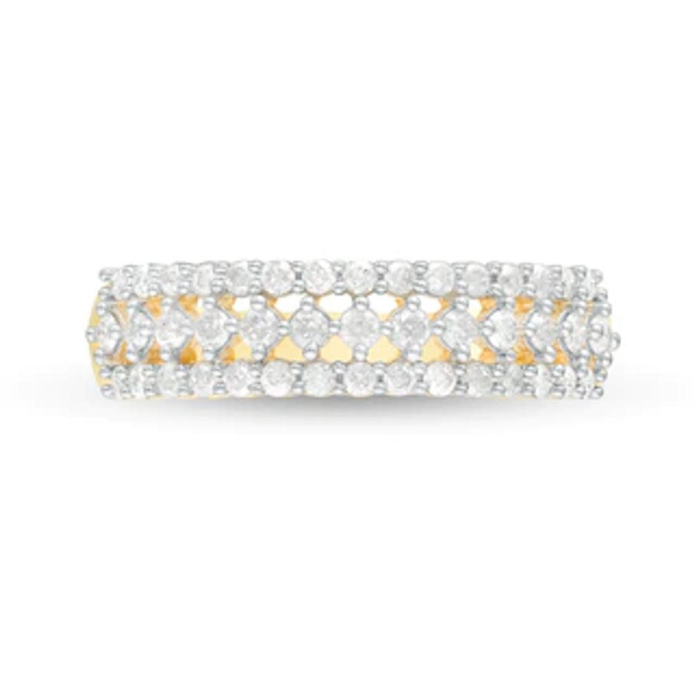 0.45 CT. T.W. Diamond Multi-Row Band in 10K Gold|Peoples Jewellers