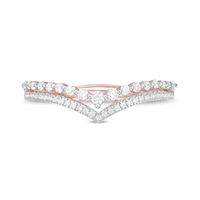 0.23 CT. T.W. Diamond Double Chevron Anniversary Band in 10K Rose Gold|Peoples Jewellers