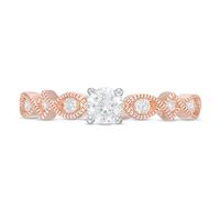 0.37 CT. T.W. Diamond Art Deco Vintage-Style Engagement Ring in 10K Rose Gold|Peoples Jewellers
