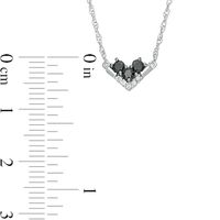 0.145 CT. T.W. Enhanced Black and White Diamond Chevron Necklace in 10K White Gold|Peoples Jewellers