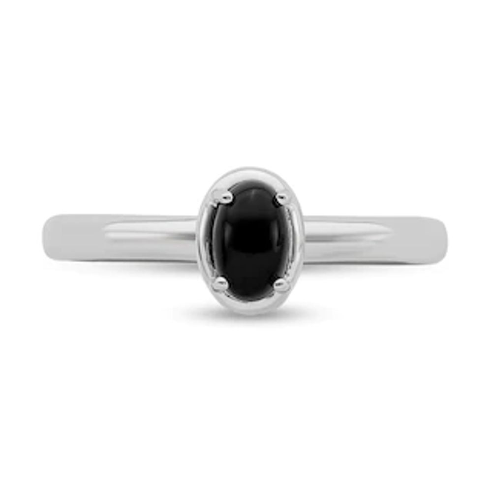 Stackable Expressions™ Oval Onyx Ring in Sterling Silver|Peoples Jewellers