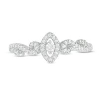 0.23 CT. T.W. Diamond Marquise Frame Promise Ring in 10K White Gold|Peoples Jewellers