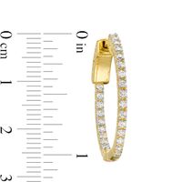 CT. T.W. Diamond Inside-Out Hoop Earrings in 10K Gold|Peoples Jewellers