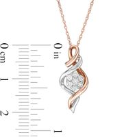 0.145 CT. T.W. Composite Diamond Cascading Flame Pendant in 10K Two-Tone Gold|Peoples Jewellers