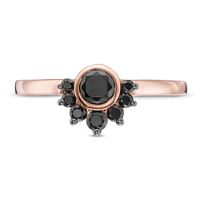 0.37 CT. T.W. Black Diamond Tiara Ring in 10K Rose Gold|Peoples Jewellers