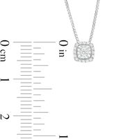 0.08 CT. T.W. Diamond Cushion Frame Pendant in Sterling Silver|Peoples Jewellers