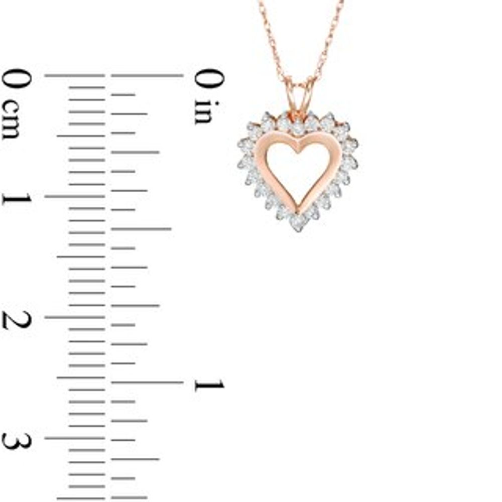 0.25 CT. T.W. Diamond Heart Pendant in 10K Rose Gold|Peoples Jewellers