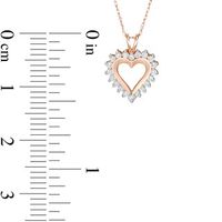 0.25 CT. T.W. Diamond Heart Pendant in 10K Rose Gold|Peoples Jewellers