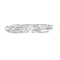 0.15 CT. T.W. Diamond Crossover Promise Ring in 10K White Gold|Peoples Jewellers