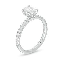 1.33 CT. T.W. Certified Oval Diamond Engagement Ring in 14K White Gold (I/SI2)|Peoples Jewellers