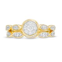 0.29 CT. T.W. Diamond Frame Twist Shank Bridal Set in 10K Gold|Peoples Jewellers