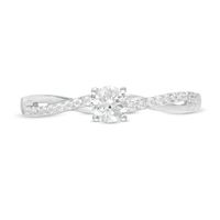 0.29 CT. T.W. Diamond Twist Engagement Ring in 10K White Gold|Peoples Jewellers