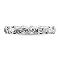 Stackable Expressions™ Bezel-Set White Crystal April Birthstone Ring in Sterling Silver|Peoples Jewellers