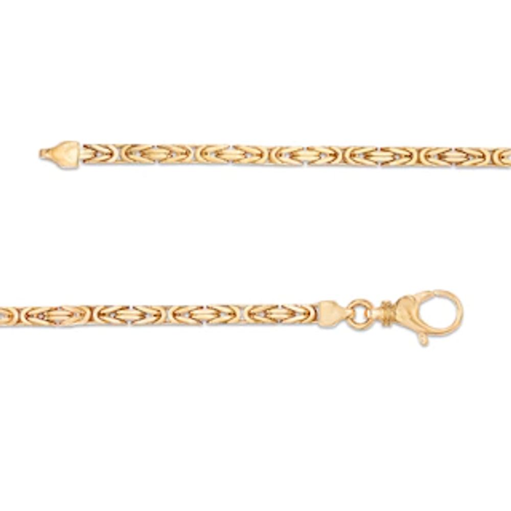 Men's 3.0mm Byzantine Chain Necklace in Solid 14K Gold - 22"|Peoples Jewellers