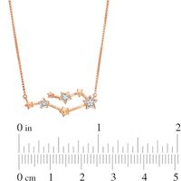 Diamond Accent Gemini Constellation Necklace in Sterling Silver with 14K Rose Gold Plate|Peoples Jewellers