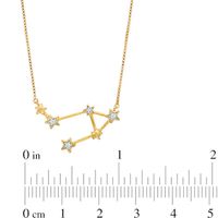 Diamond Accent Libra Constellation Necklace in Sterling Silver with 14K Gold Plate|Peoples Jewellers