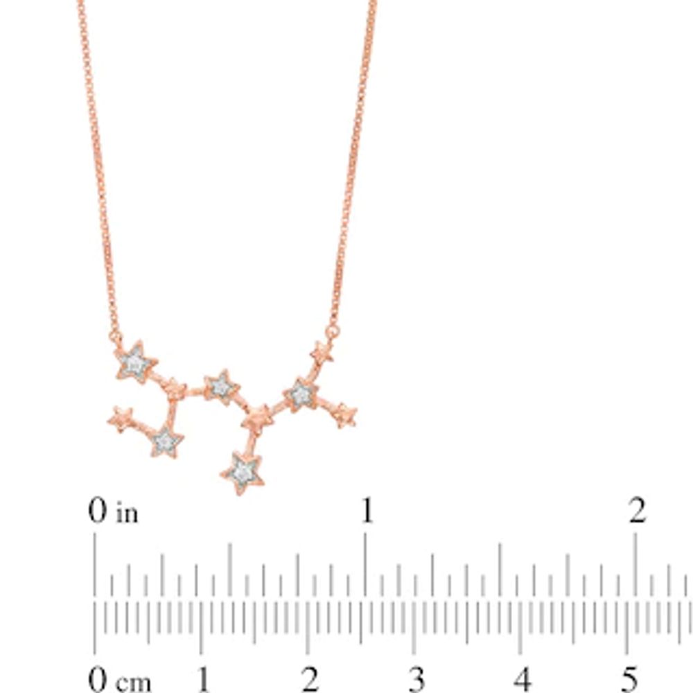 0.04 CT. T.W. Diamond Sagittarius Constellation Necklace in Sterling Silver with 14K Rose Gold Plate|Peoples Jewellers