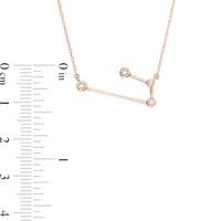 0.04 CT. T.W. Diamond Aries Constellation Bezel-Set Necklace in 10K Rose Gold|Peoples Jewellers