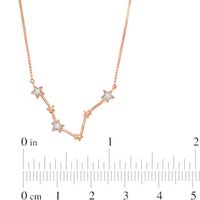 Diamond Accent Pisces Constellation Necklace in Sterling Silver with 14K Rose Gold Plate|Peoples Jewellers