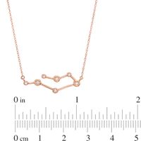 0.04 CT. T.W. Diamond Gemini Constellation Bezel-Set Necklace in 10K Rose Gold|Peoples Jewellers