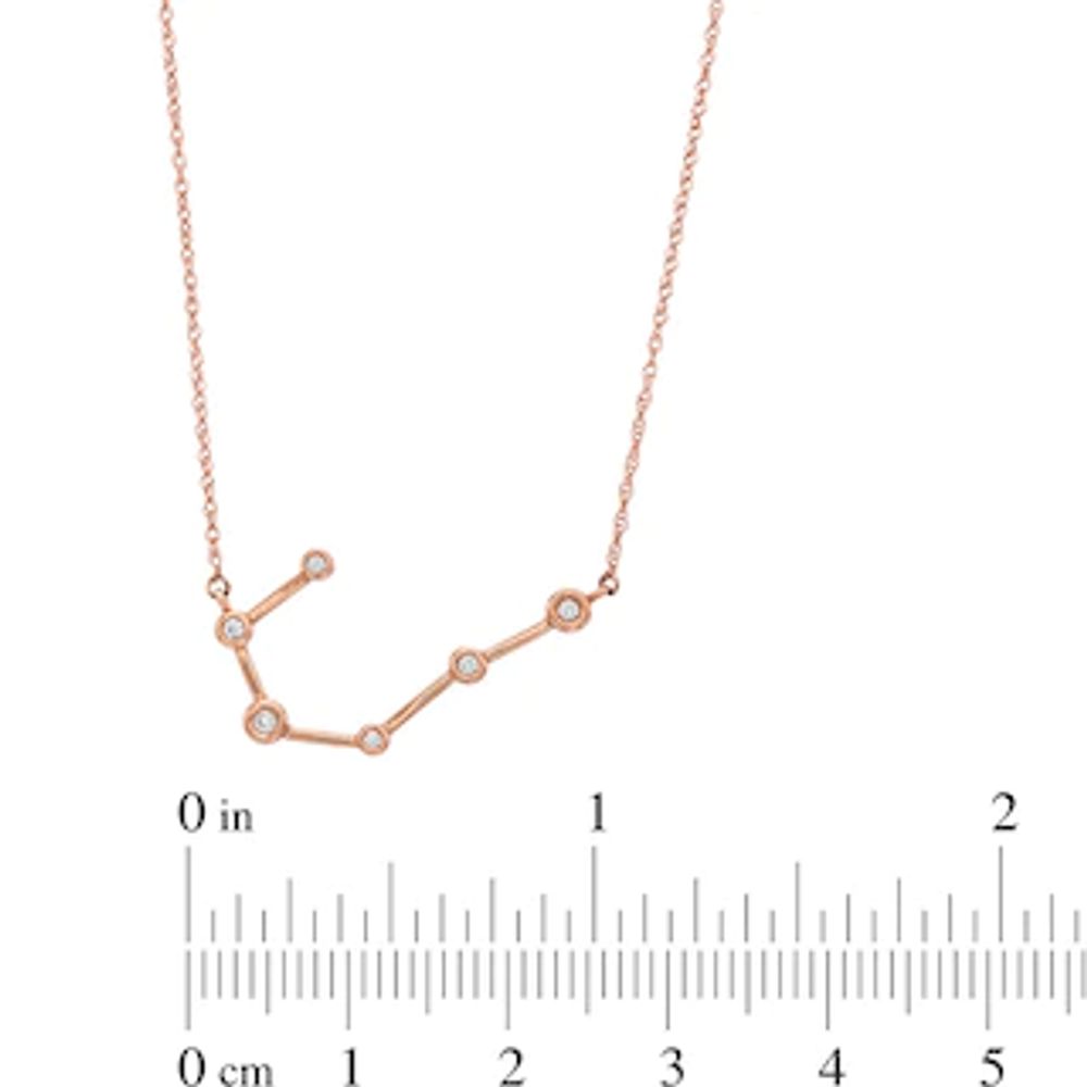 0.04 CT. T.W. Diamond Cancer Constellation Bezel-Set Necklace in 10K Rose Gold|Peoples Jewellers