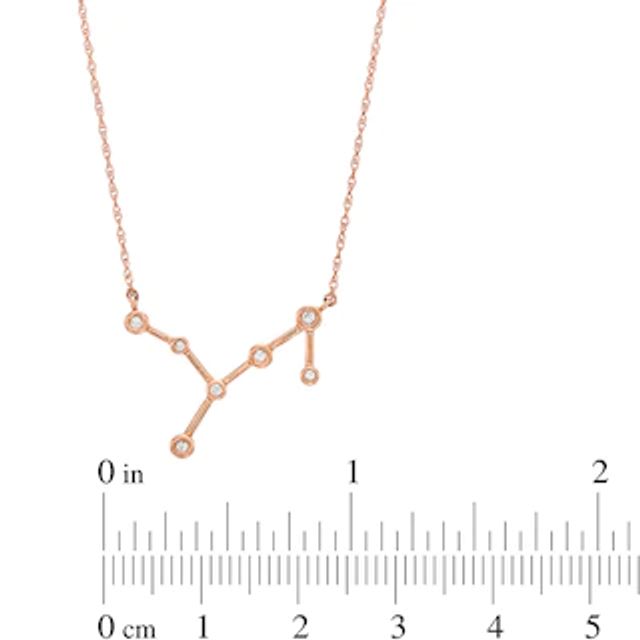 0.04 CT. T.W. Diamond Virgo Constellation Bezel-Set Necklace in 10K Rose Gold|Peoples Jewellers