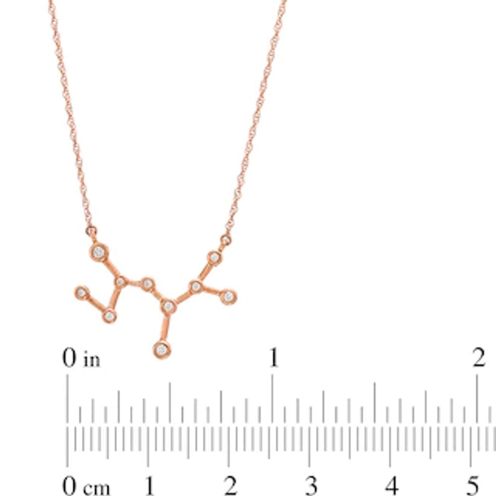 0.04 CT. T.W. Diamond Sagittarius Constellation Bezel-Set Necklace in 10K Rose Gold|Peoples Jewellers