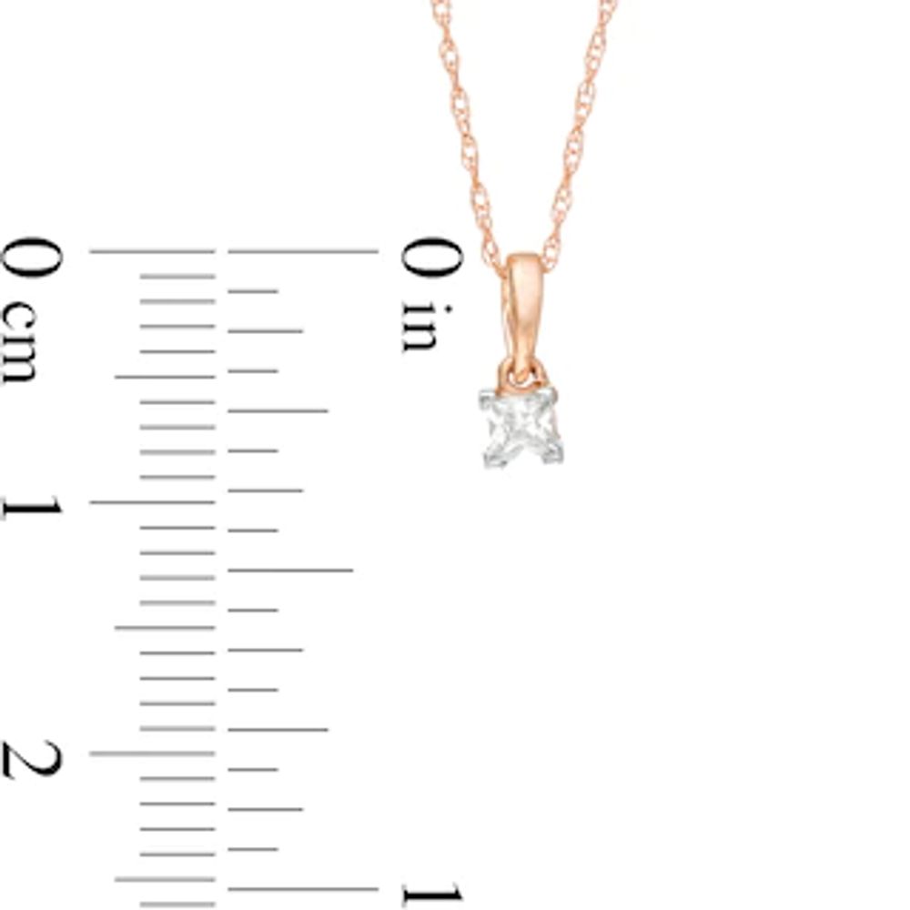 CT. Princess-Cut Diamond Solitaire Pendant in 10K Rose Gold|Peoples Jewellers
