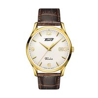 Men's Tissot Heritage Visodate Gold-Toned Strap Watch with White Dial (Model: T118.410.36.277.00)|Peoples Jewellers