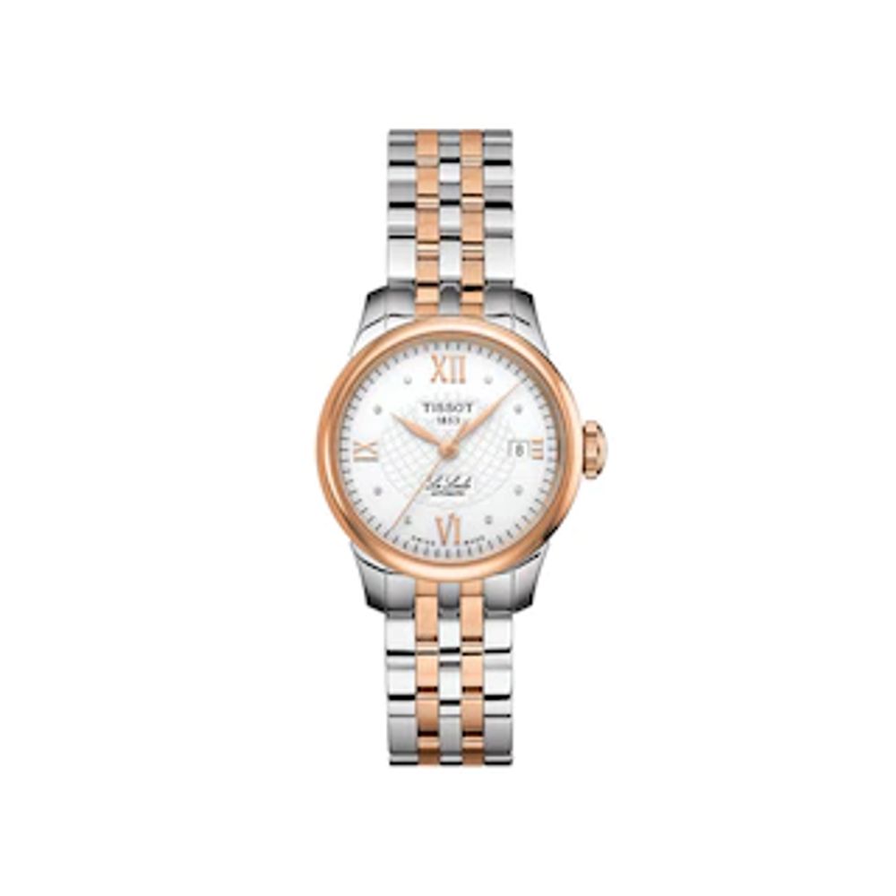 Ladies' Tissot Le Locle Powermatic 80 Automatic Diamond Accent Two-Tone Watch with Silver-Tone Dial (Model: T41218316)|Peoples Jewellers