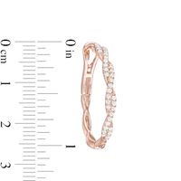 0.50 CT. T.W. Diamond Twist Hoop Earrings in 10K Rose Gold|Peoples Jewellers