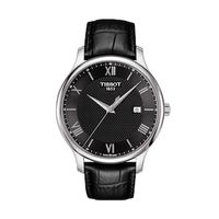 Men's Tissot Tradition Strap Watch with Black Dial (Model: T063.610.16.058.00)|Peoples Jewellers