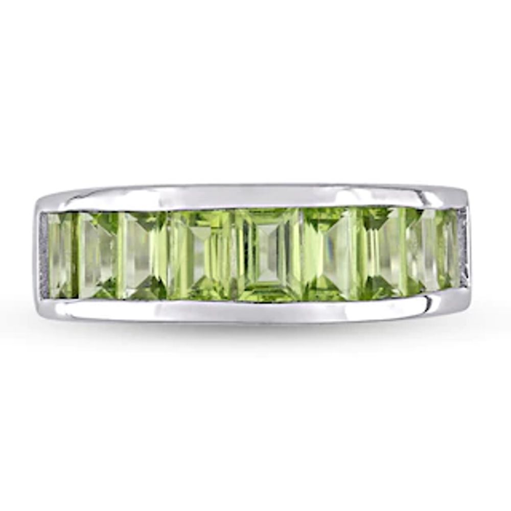 Baguette-Cut Peridot Band in Sterling Silver|Peoples Jewellers